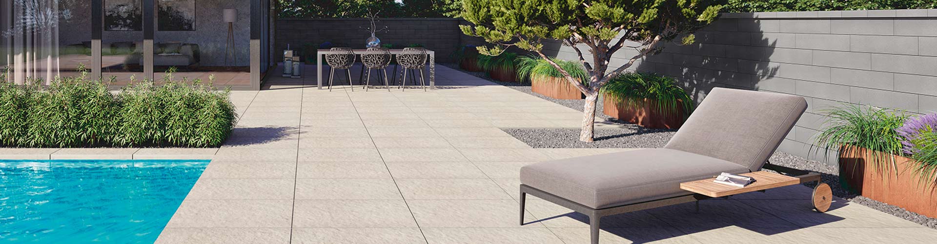 Modern terasz Versus, vanília árnyalt Friedl Steinwerke Modern terasz Versus, vanília árnyalt Friedl Steinwerke