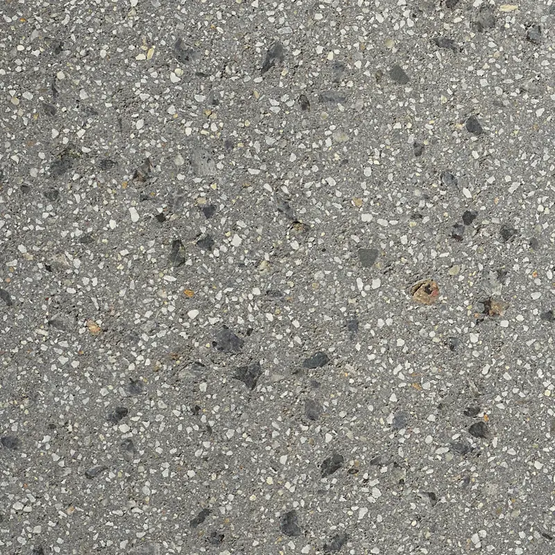 Sötétszürke árnyalatú Creazzo felület finom fehér és durva sötétszürke szemcsékkel, terrazzo hatású megjelenéssel, Friedl Steinwerke